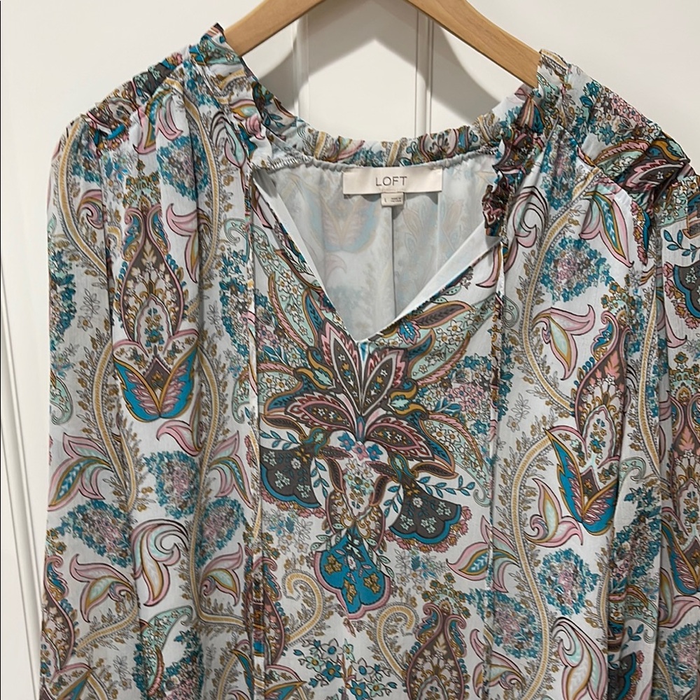 LOFT Women's Paisley Print Top - Multicolor